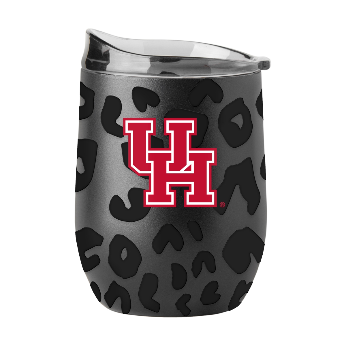 148-S16PB-BLK-33 Houston Leopard 16 oz Black Powdercoat Curved Beverage