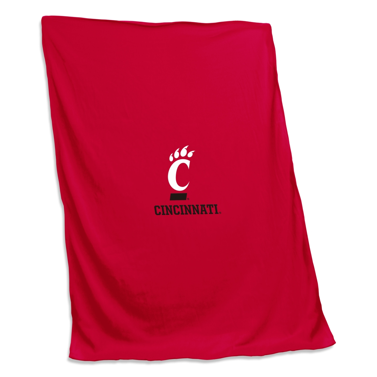 121-74S-C1 50 x 84 in. Cincinnati Combo Mark Red Screened Sweatshirt Blanket