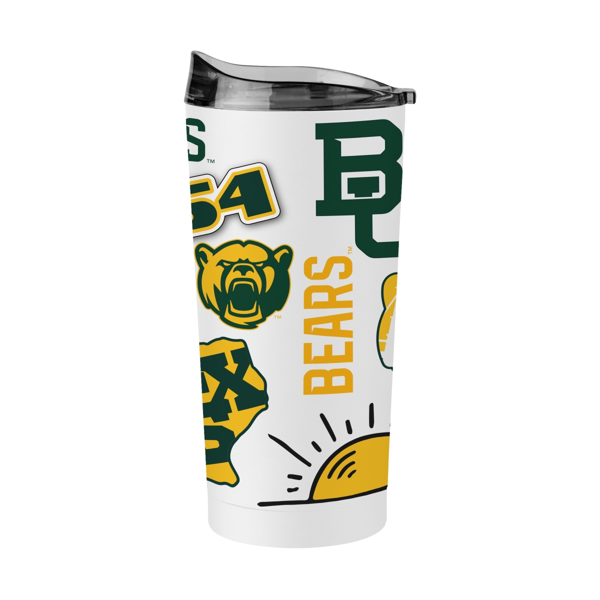 111-S20PT-63 Baylor Bears 20 oz Native Powder Coat Tumbler