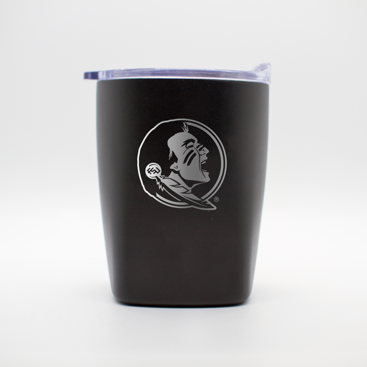 136-S14PR-BLK-9 Florida State 10 oz Etch Black Powder Coat Rocks Tumbler