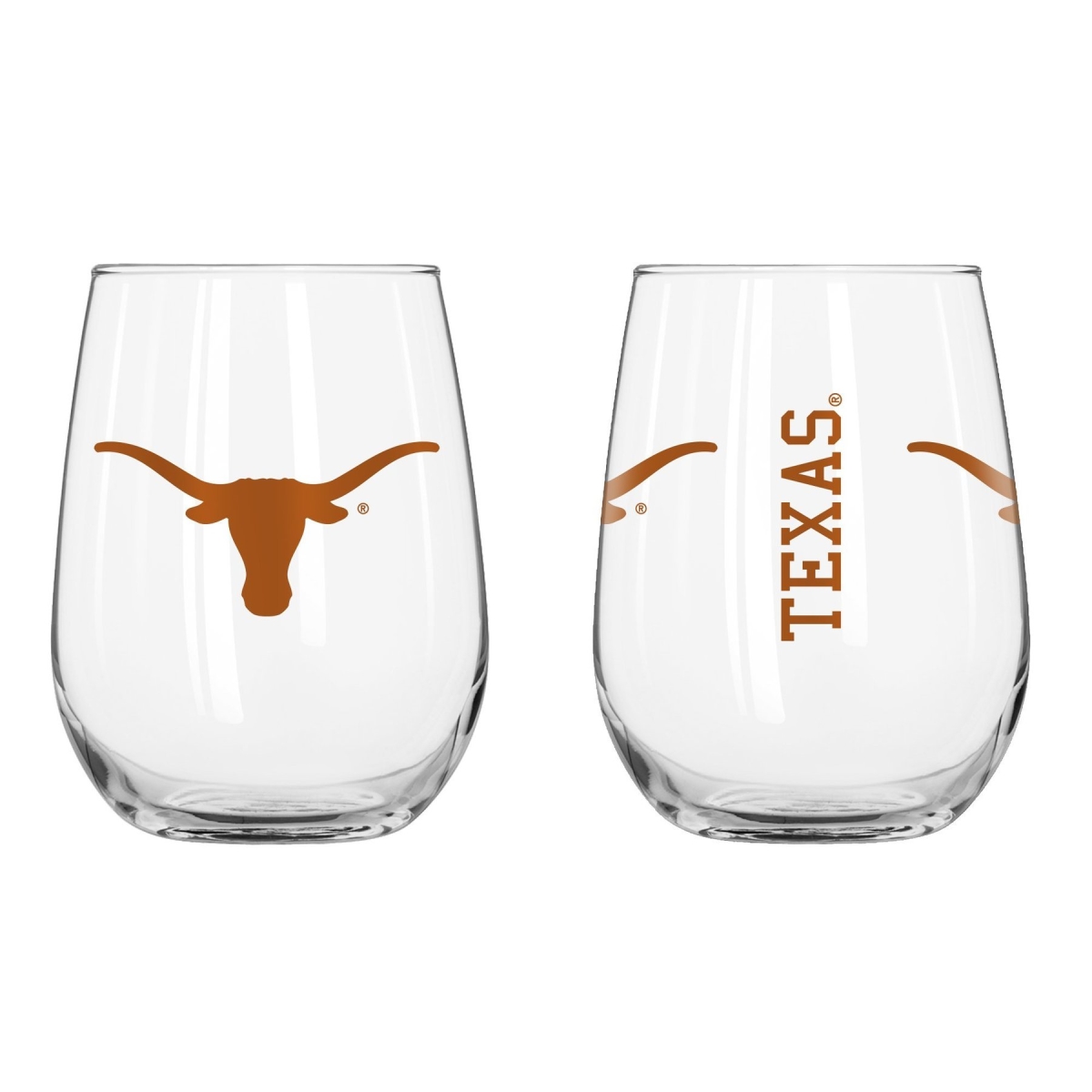 Picture of Logo Chair 218-G16CB-1 16 oz NCAA Texas Longhorns Gameday Curved Beverage Glass