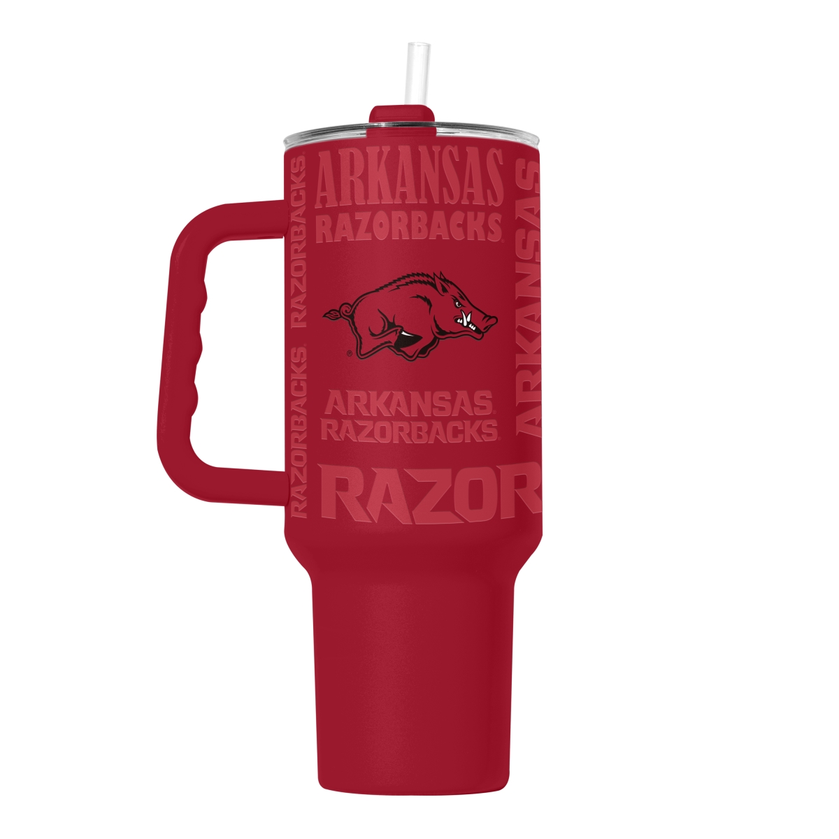 Picture of Logo Brands 108-S40PT-73 Arkansas Razorbacks 40 oz Replay Powder Coat Tumbler