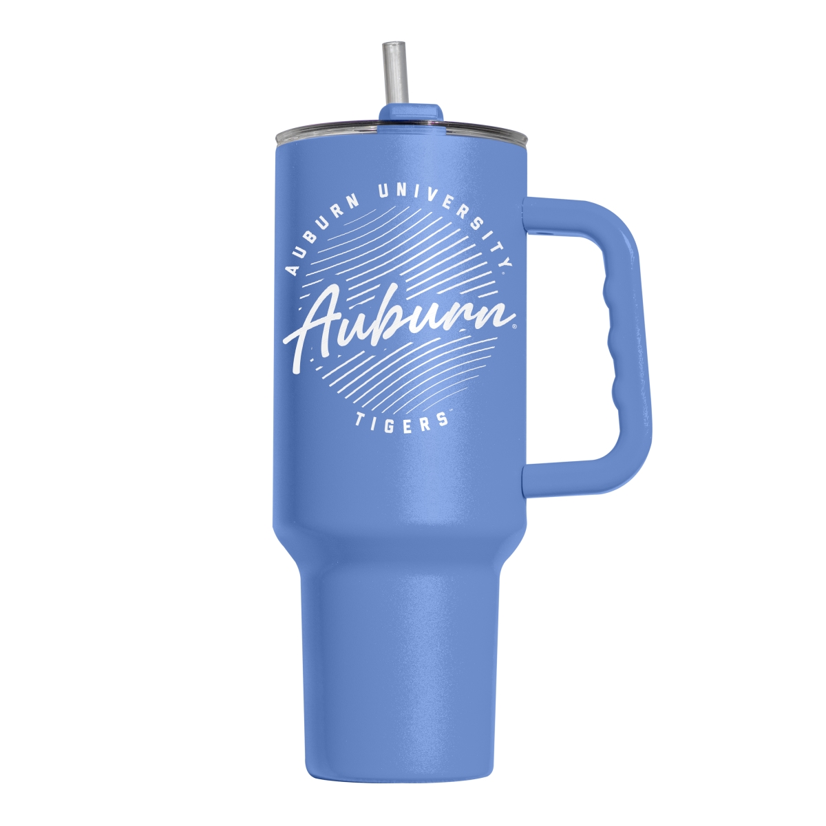 Picture of Logo Brands 110-S40PT-ARC-35 Auburn Tigers 40 oz Retro Script Arctic Powder Coat Tumbler