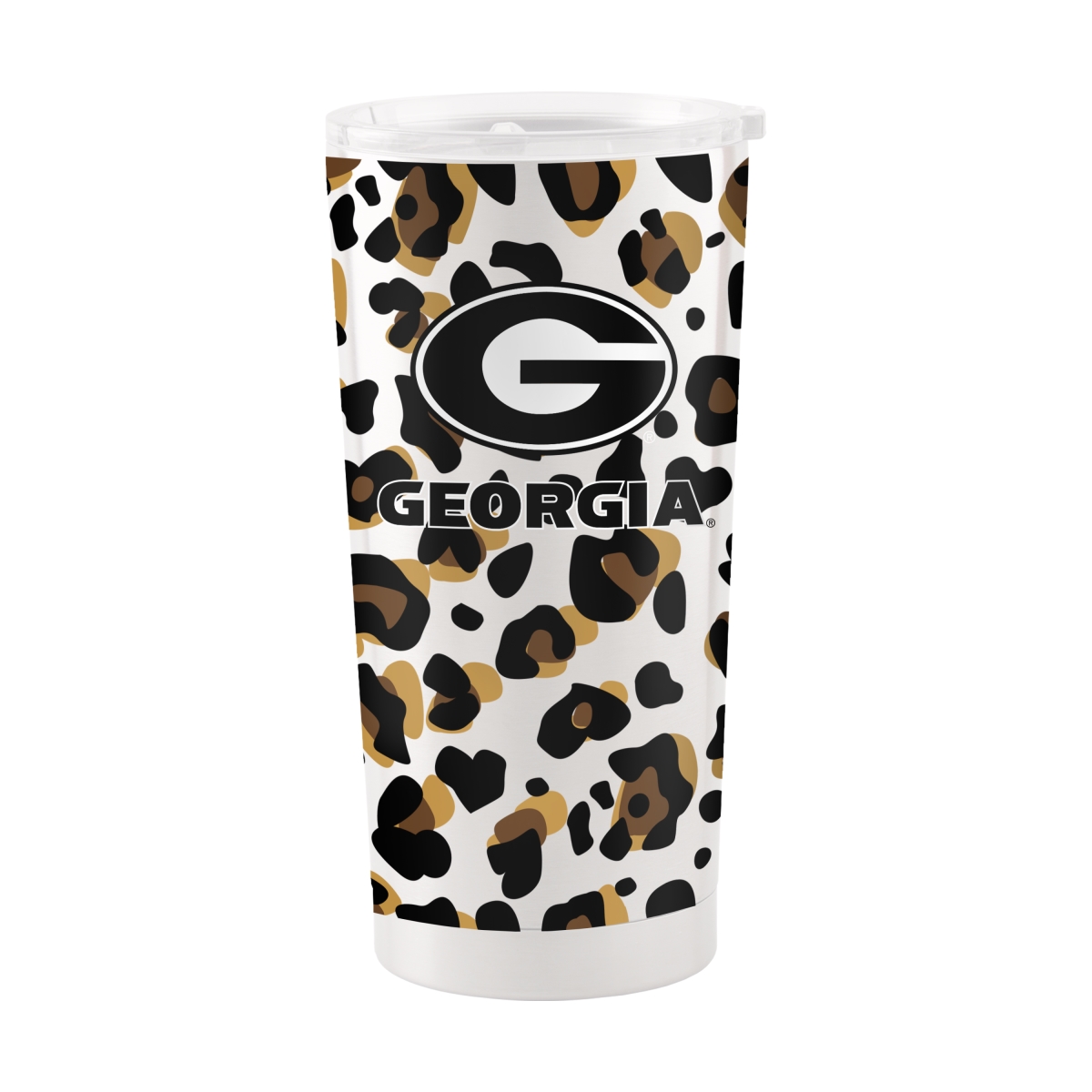 Picture of Logo Brands 142-S20T-33N Georgia 20 oz Neutral Leopard Stainless Steel Tumbler
