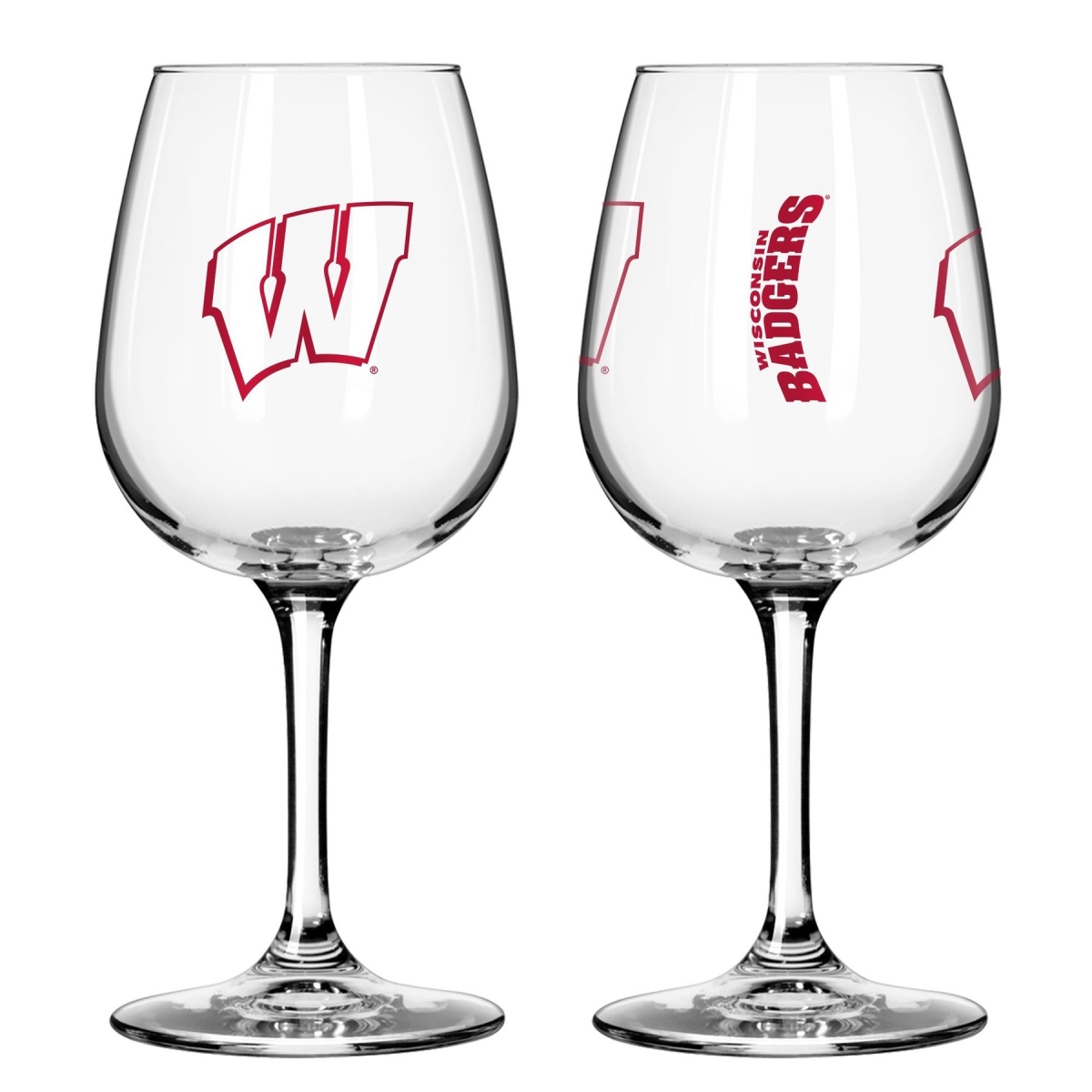 Picture of Logo Chair 244-G12W-1 12 oz NCAA Wisconsin Badgers Gameday Stemmed Wine Glass