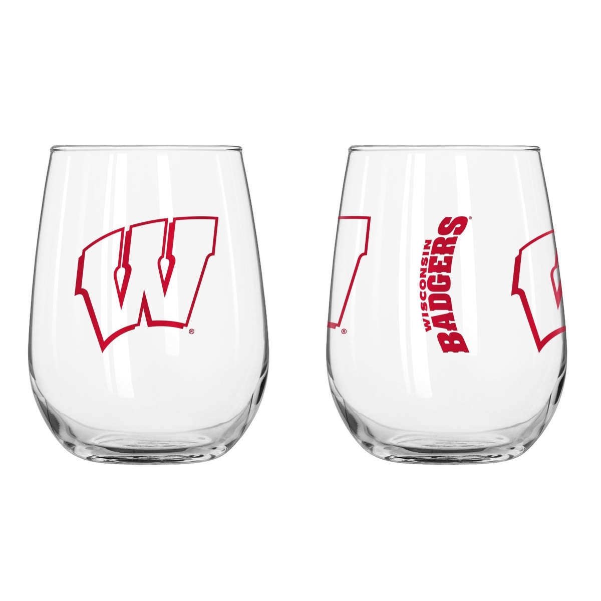Picture of Logo Chair 244-G16CB-1 16 oz NCAA Wisconsin Badgers Gameday Curved Beverage Glass
