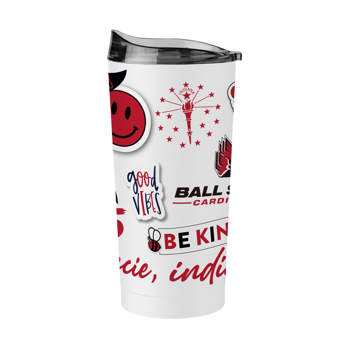 Picture of Logo Brands 115-S20PT-63 20 oz Ball Indiana State University Native Powder Coat Tumbler