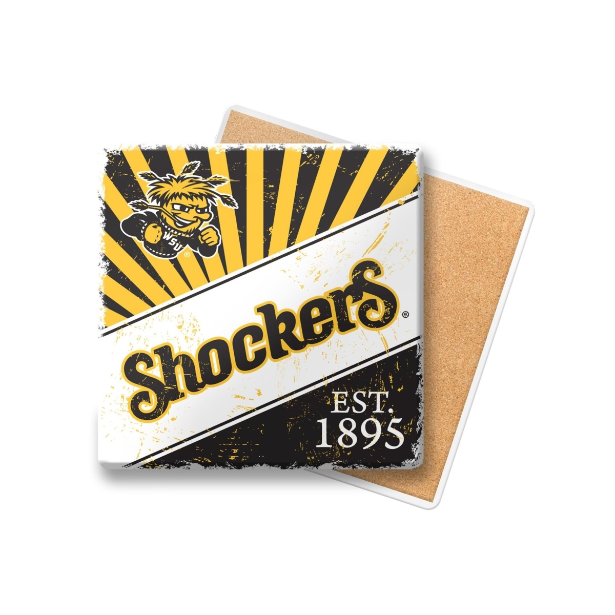 256-97SC-X4 NCAA Wichita State Shockers Burst Stone Coaster