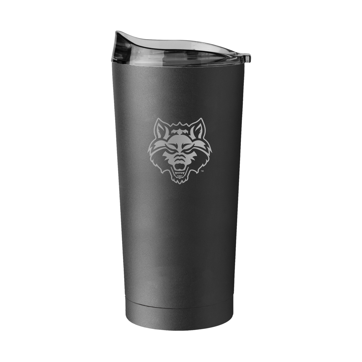 Picture of Logo Brands 109-S20PT-BLK-9 Arkansas State 20 oz Etched Powder Coat Tumbler