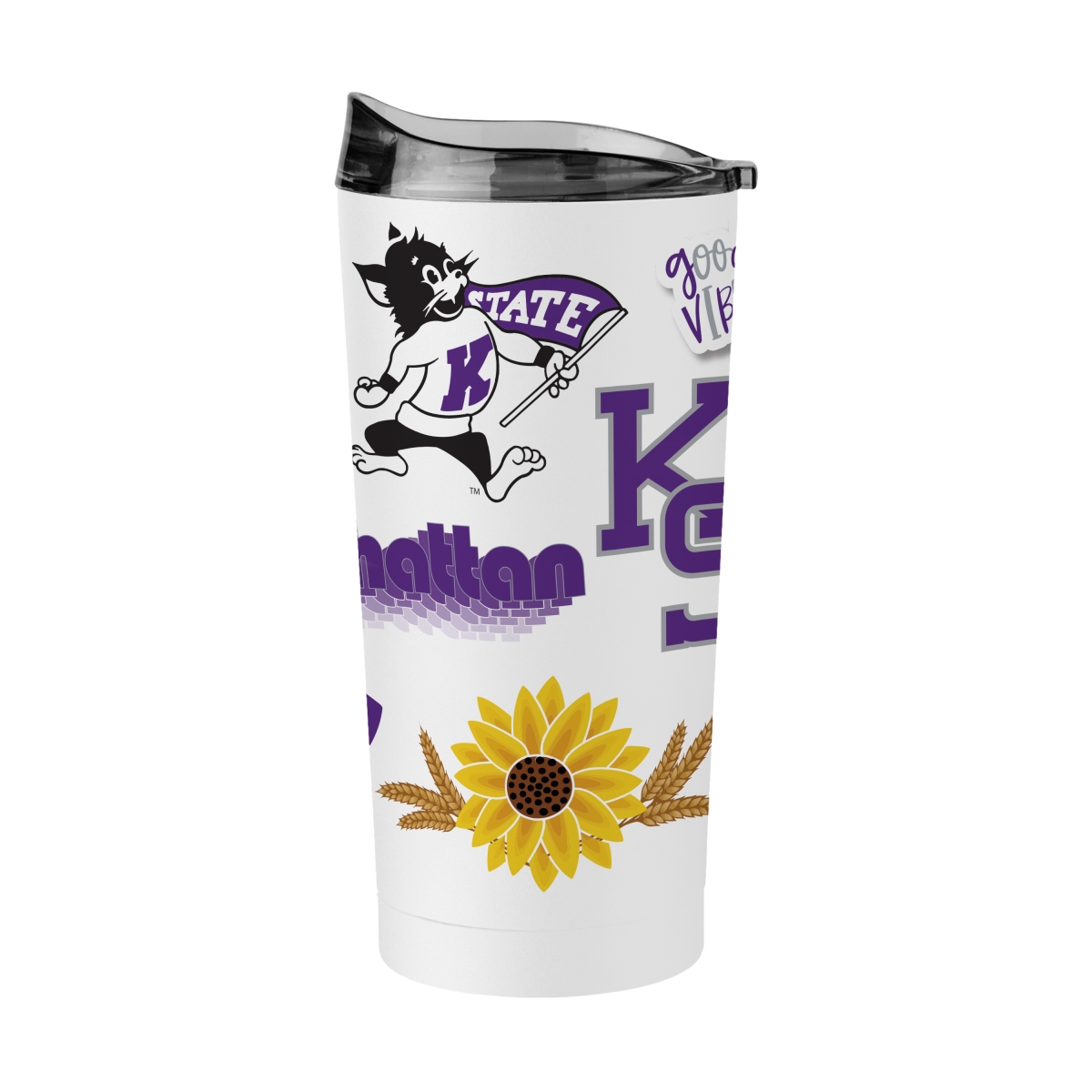 158-S20PT-63 Kansas State 20 oz Native Powder Coat Tumbler
