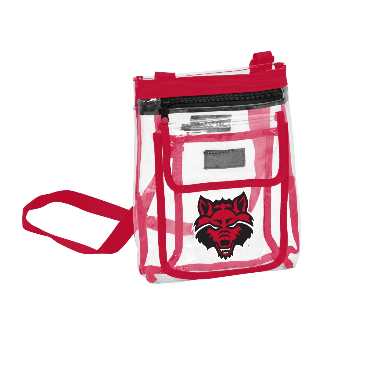 109-66P Arkansas State Red & Clear Crossbody