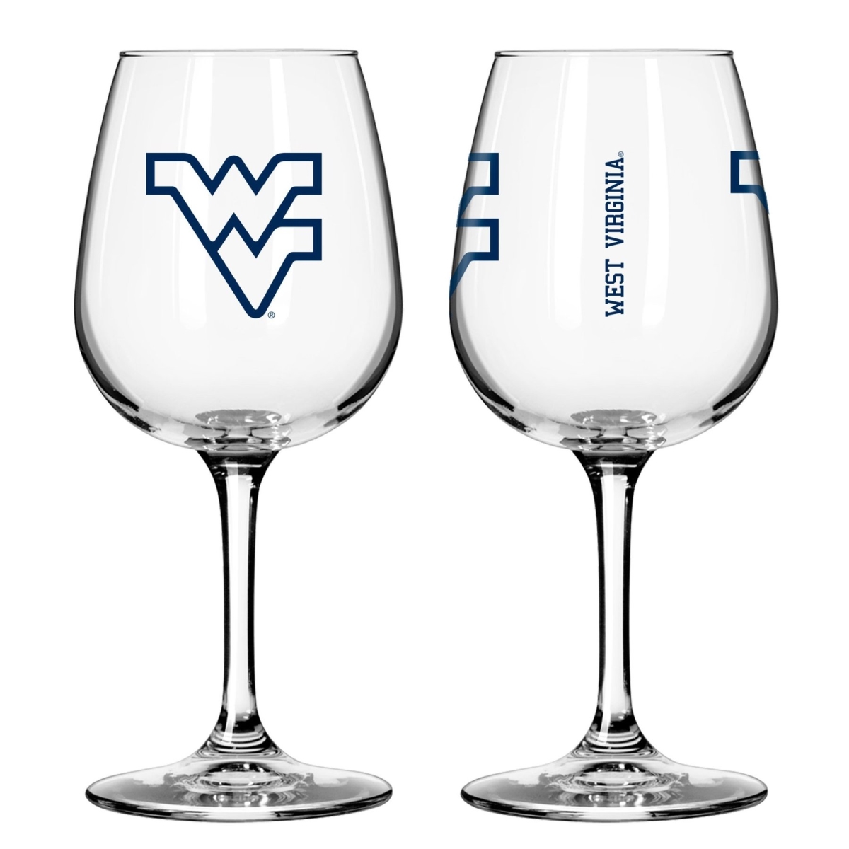 Picture of Logo Chair 312357 12 oz NCAA West Virginia Mountaineers Gameday Stemmed Wine Glass