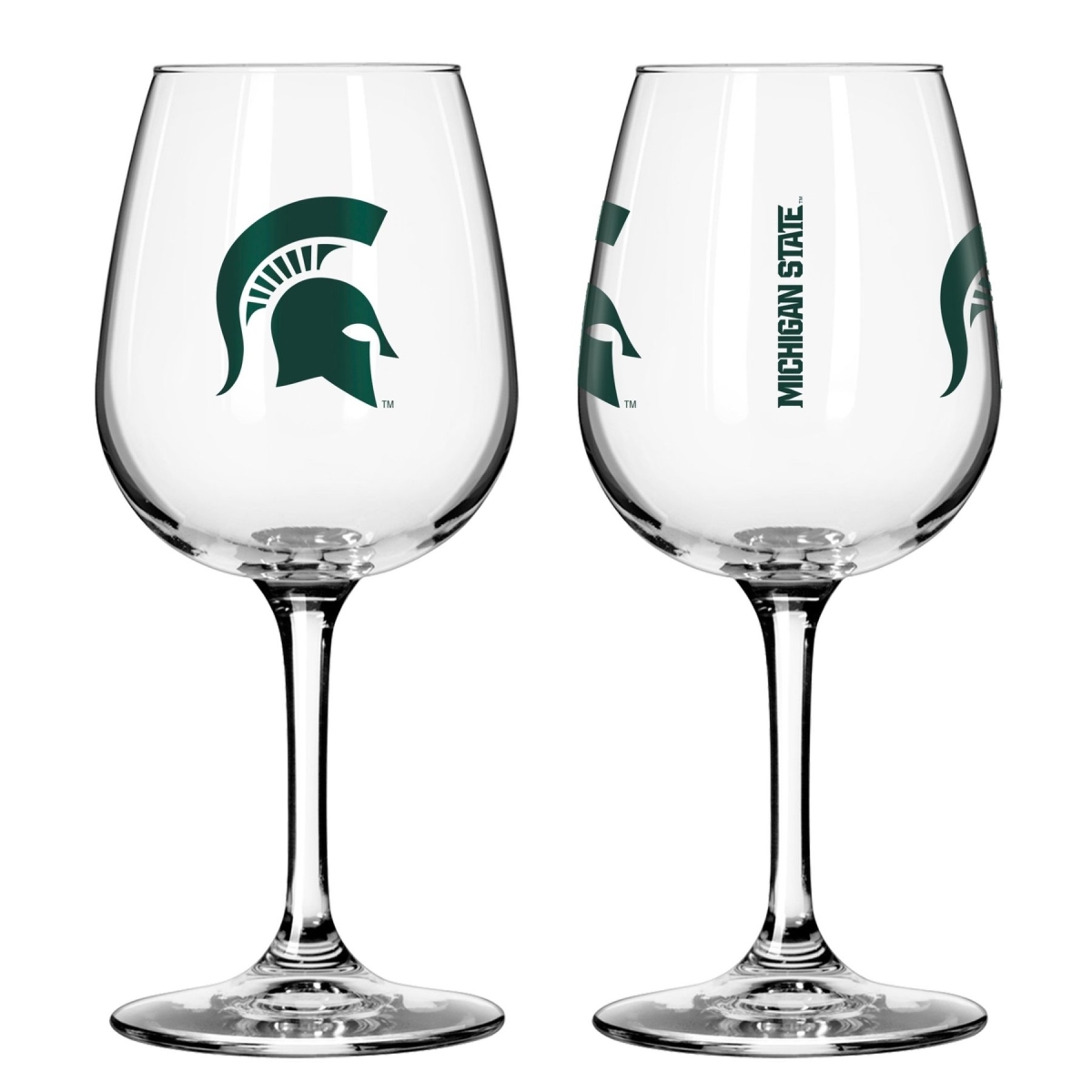 Picture of Logo Chair 312455 12 oz NCAA Michigan State Spartans Gameday Stemmed Wine Glass