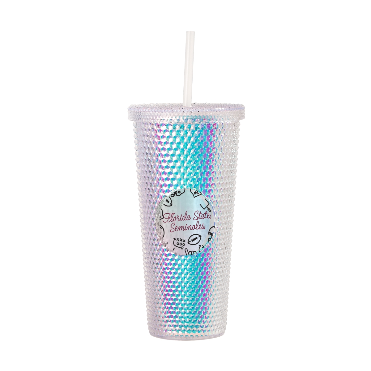 136-P24IST-43 24 oz Florida State Seminoles Playmaker Iridescent Stud Tumbler