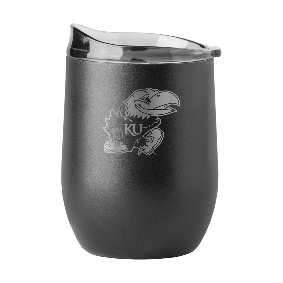 157-S16PB-BLK-9 Kansas 16 oz Black Etched Powder Coat Curved Beverage