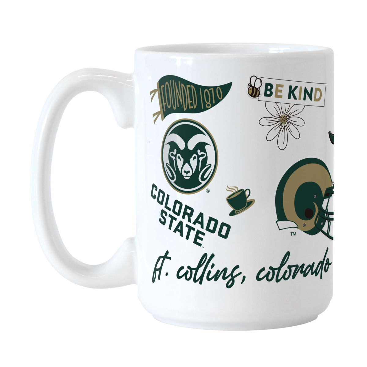 127-C15M-63 15 oz NCAA Colorado State University Native Sublimated Mug