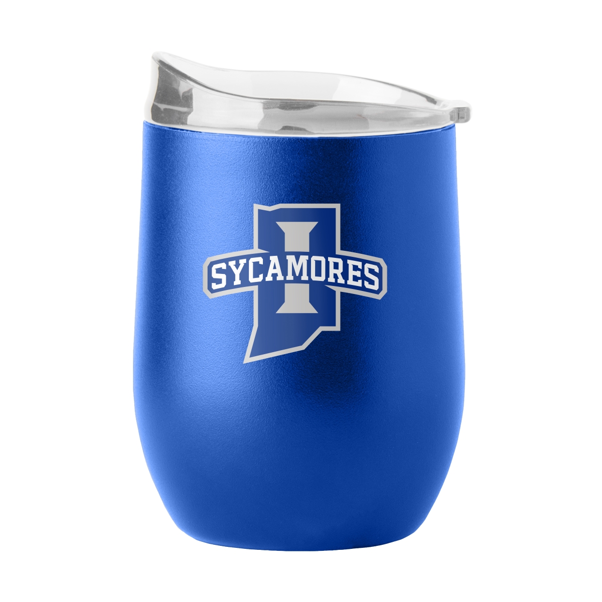 154-S16PB-34 Indiana State 16 oz Flipside Powder Coat Curved Beverage