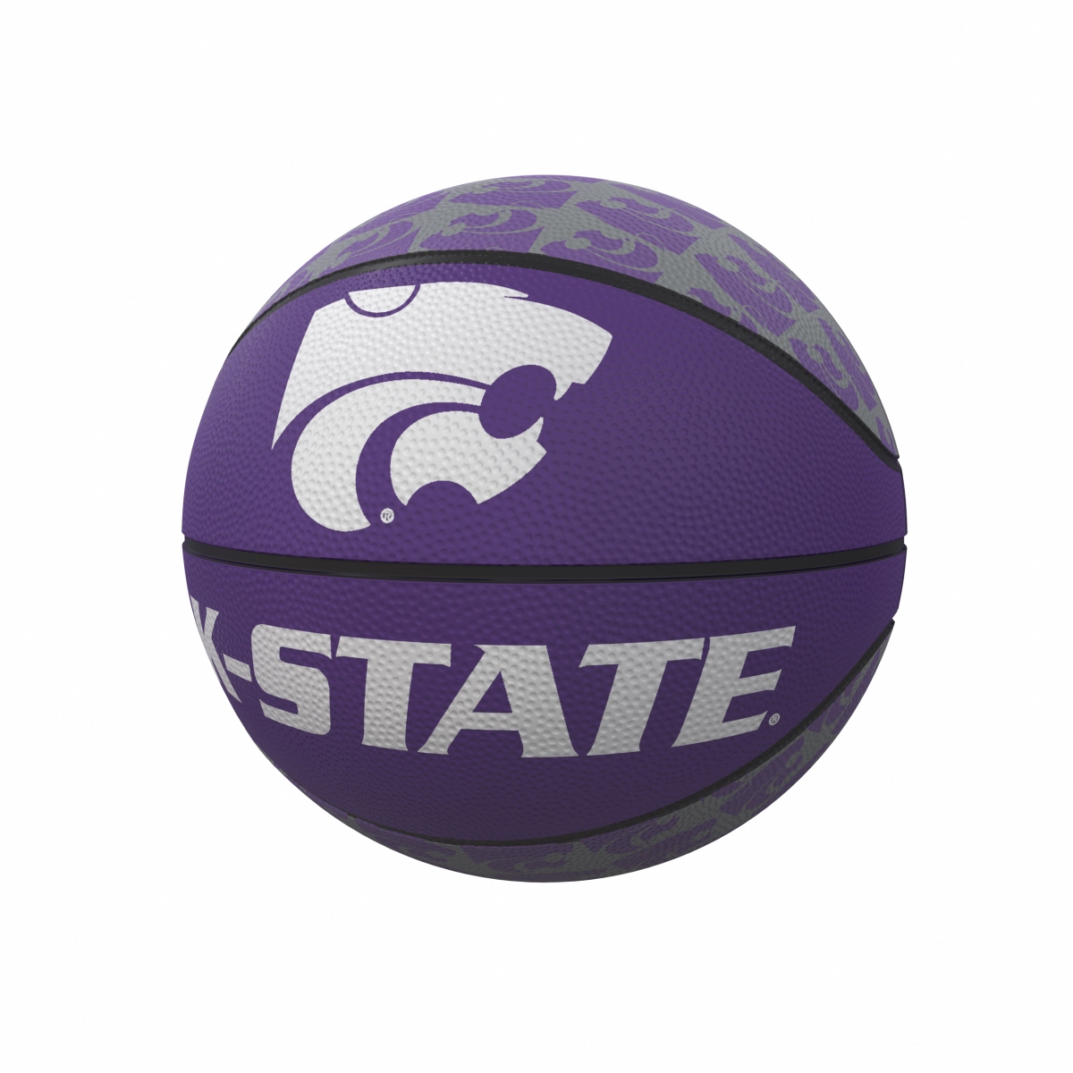 158-91MR-1 KS State Repeating Logo Mini-Size Rubber Basketball