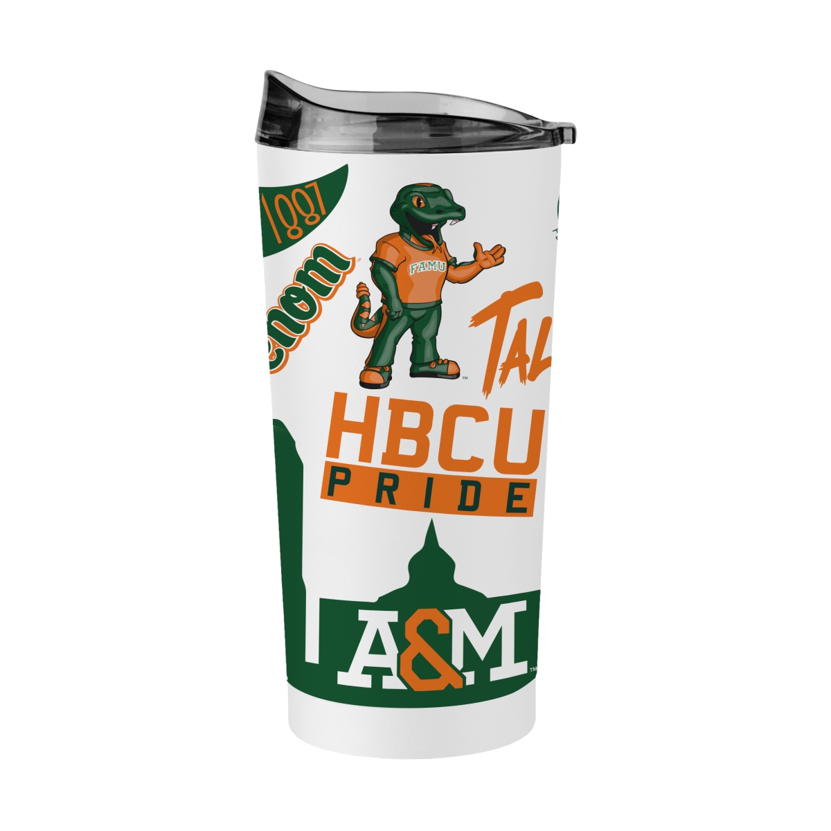 137-S20PT-63 20 oz Florida A & M Native Powder Coat Tumbler