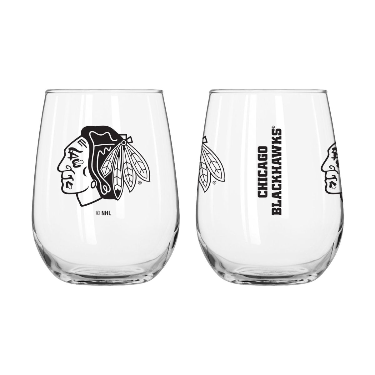 16 oz NHL Chicago Blackhawks Gameday Curved Beverage Glass