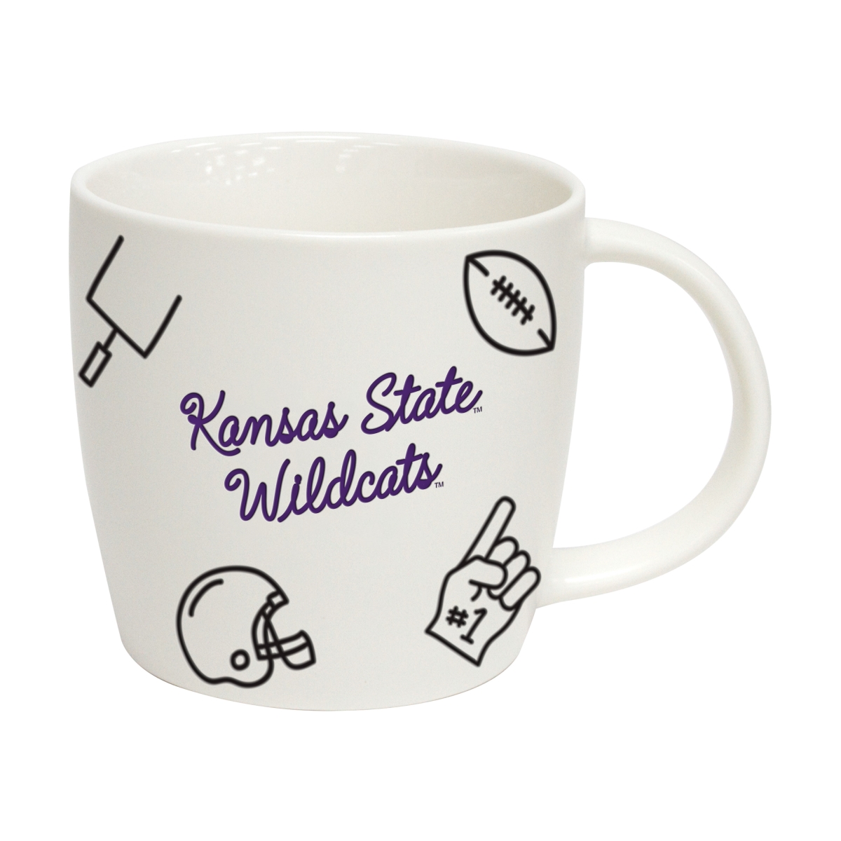 158-C18PM NCAA Kansas State University Wildcats 18 oz Playmaker Mug