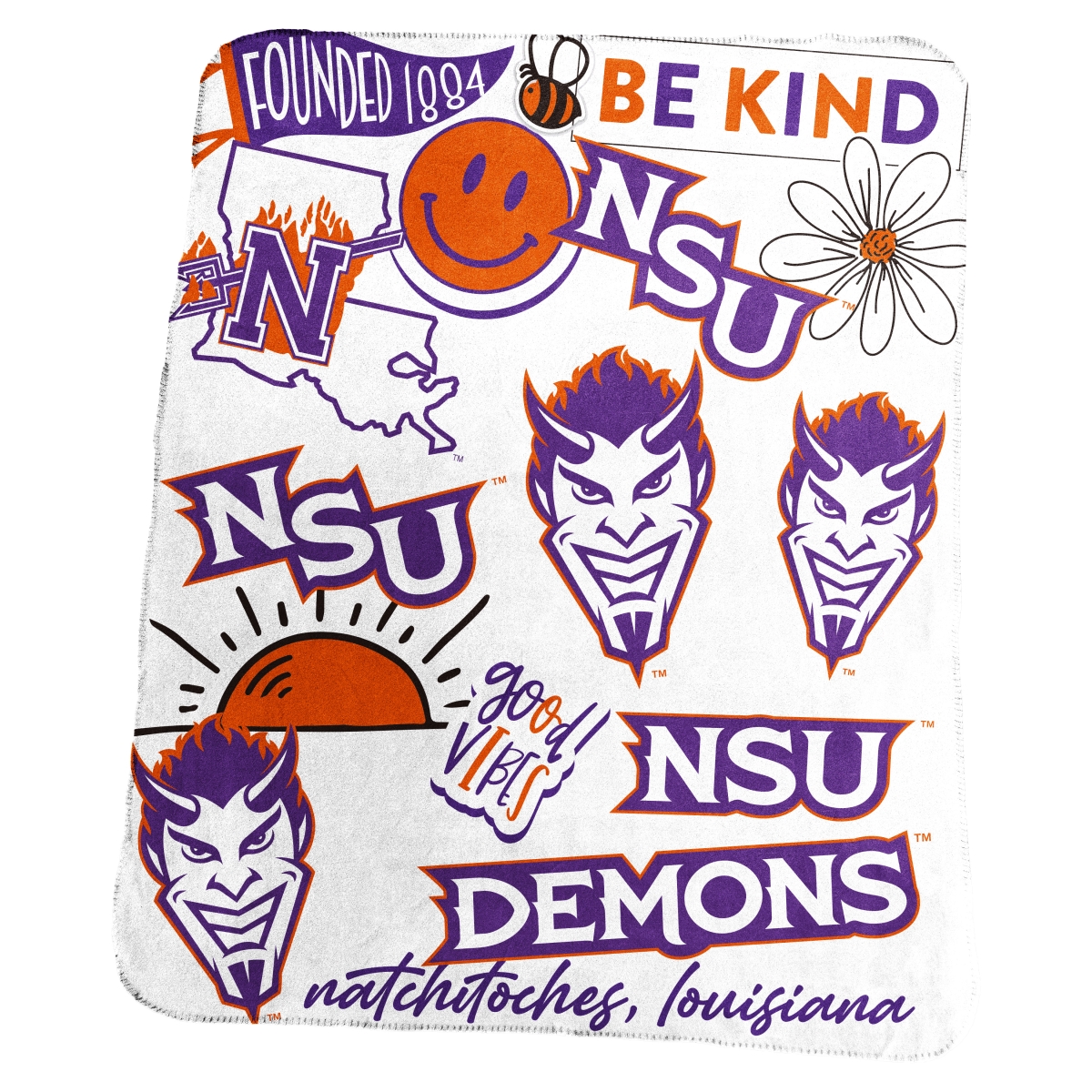 150-23-63 NCAA Northwestern State Classic Native Fleece Throw Blanket