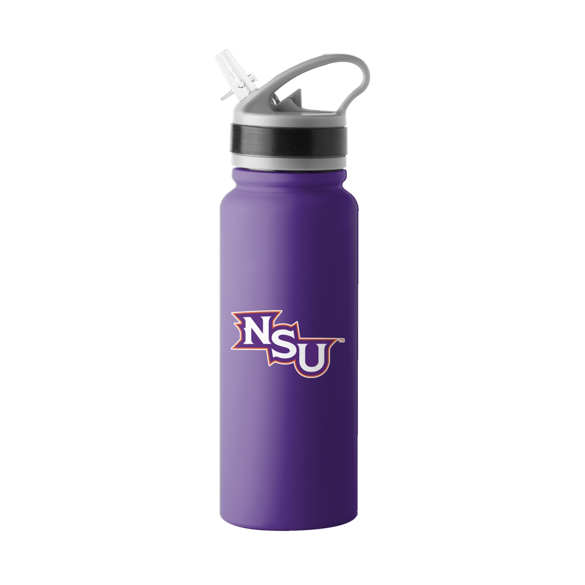Picture of Logo Brands 150-S25UFTB-8 Northwestern State 25 oz Logo Stainless Single Wall Flip Top Bottle