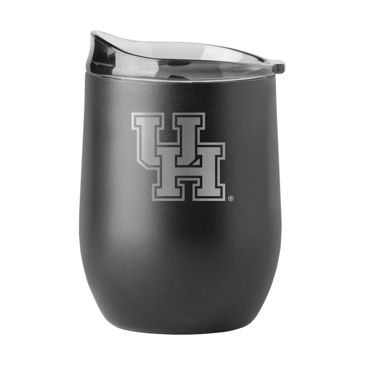 148-S16PB-BLK-9 Houston 16 oz Black Etched Powder Coat Curved Beverage