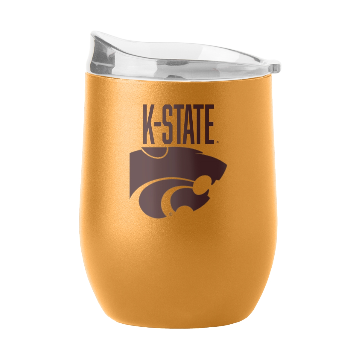 158-S16PB-OAK-49 Kansas State 16 oz Huddle Powder Coat Curved Beverage