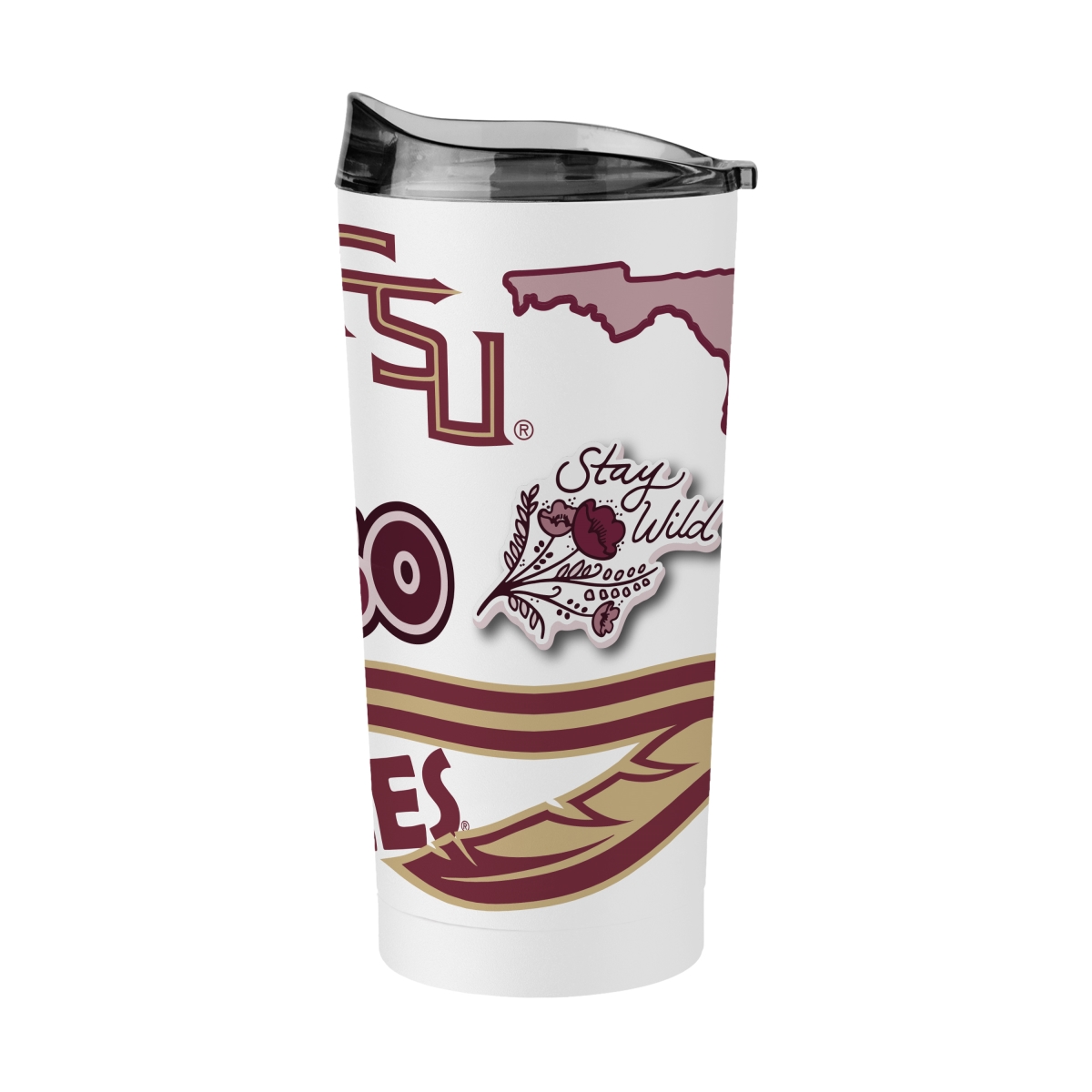 136-S20PT-63 20 oz Florida State Native Powder Coat Tumbler