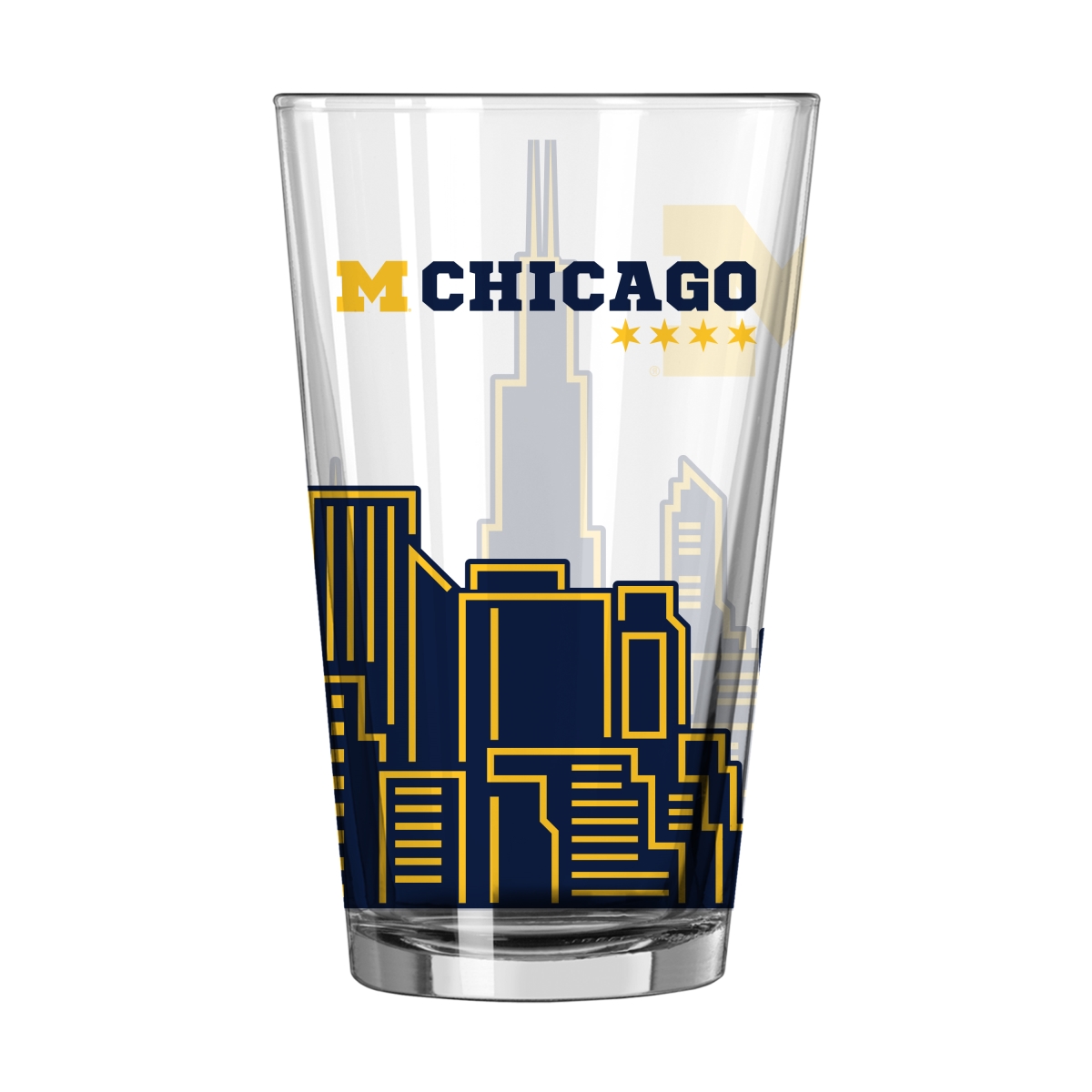 171-G16P-CH Michigan Chicago 16 oz Pint Glass