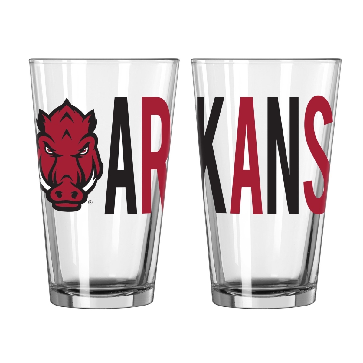 Picture of Logo Chair 535894 16 oz NCAA Arkansas Razorbacks Overtime Pint Glass