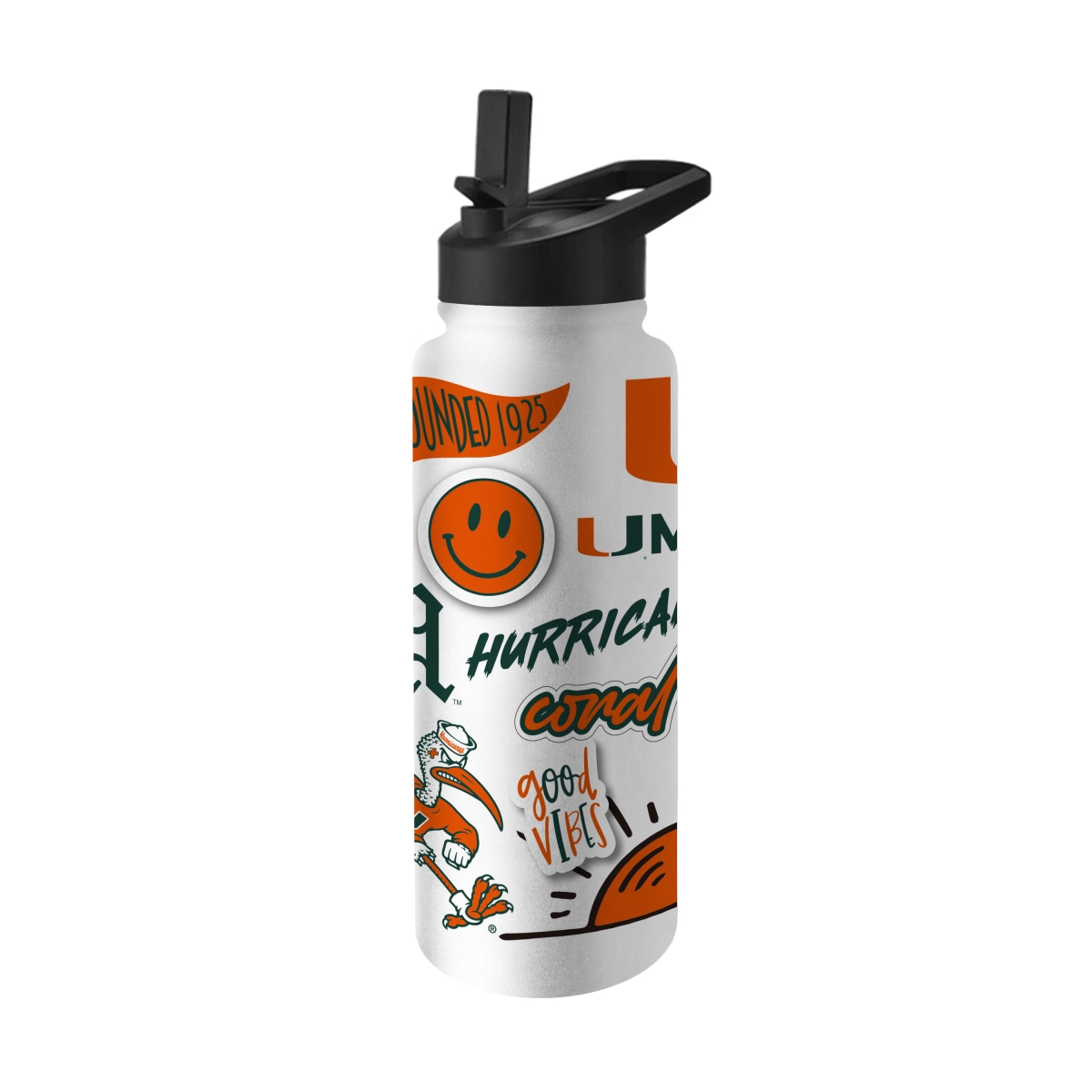 169-S34QB-63 Miami Hurricanes 34 oz Native Quencher Bottle