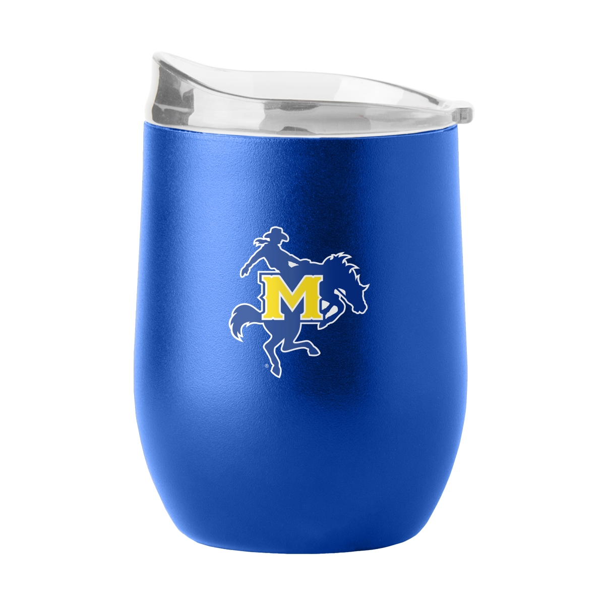 180-S16PB-34 McNeese State 16 oz Flipside Powder Coat Curved Beverage