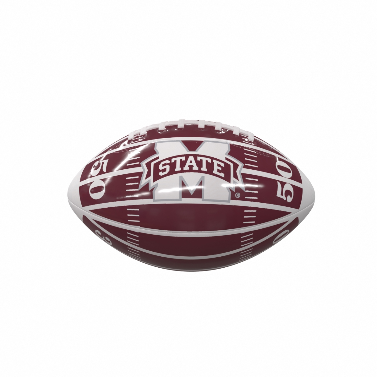 Picture of Logo Brands 177-93MG-2 Mississippi State Field Glossy Football - Mini