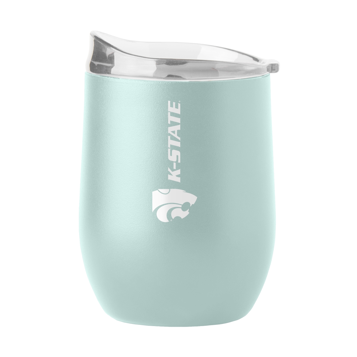 158-S16PB-COV-50 Kansas State 16 oz Vertical Powder Coat Curved Beverage