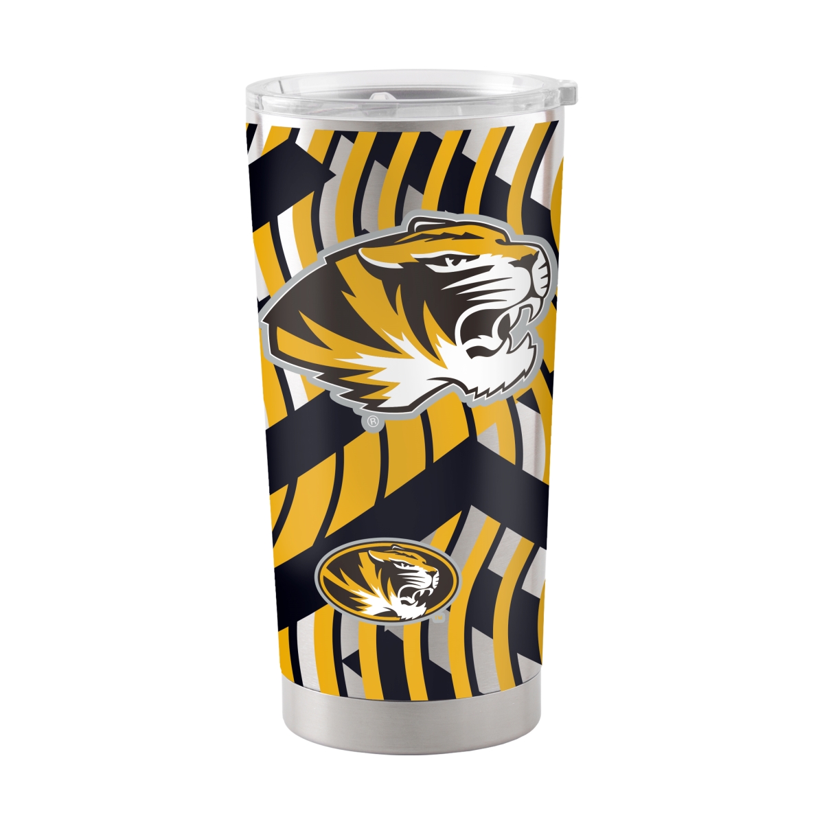 178-S20T-12 20 oz Missouri Tigers Flex Silver Stainless Steel Tumbler