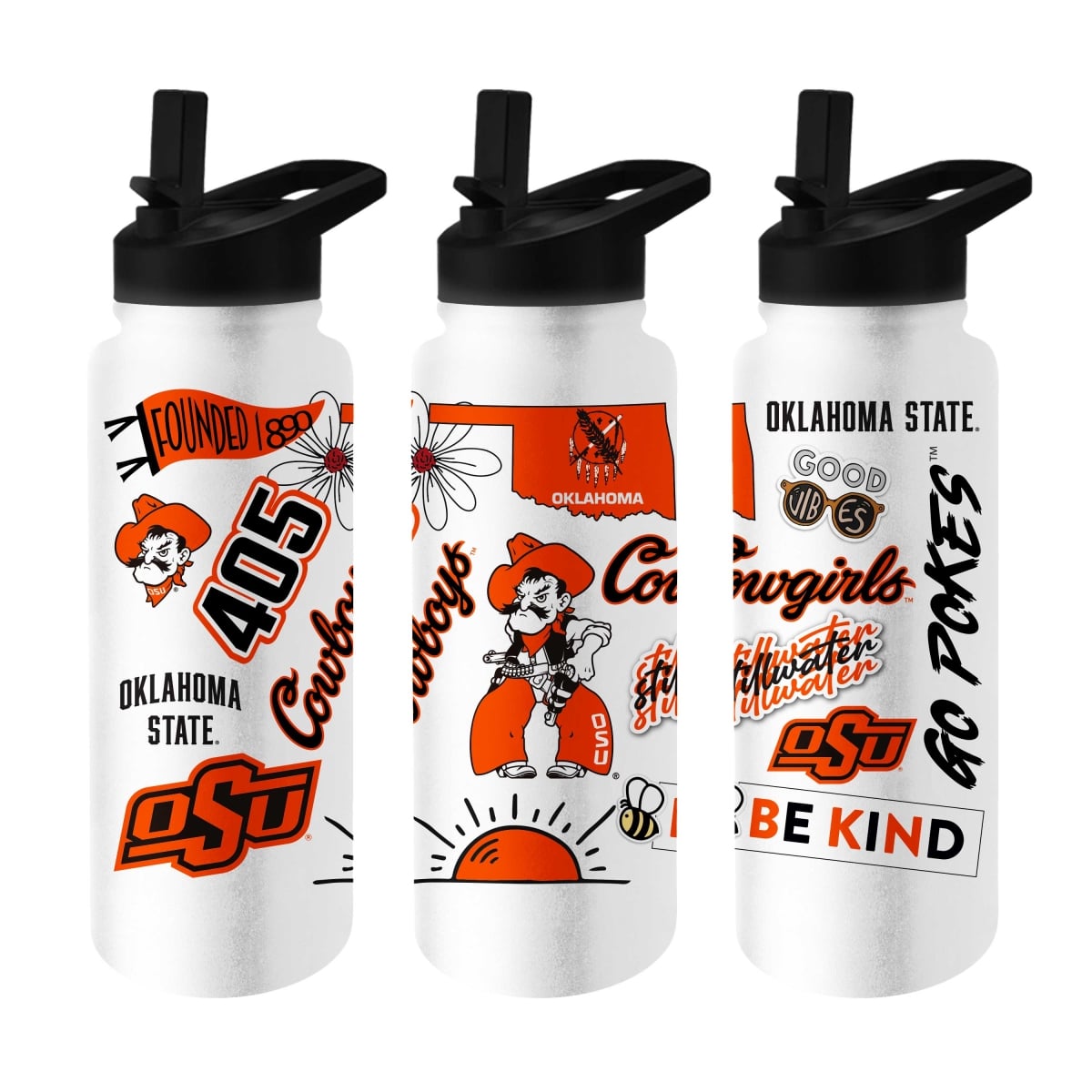 193-S34QB-63 Oklahoma State Cowboys 34 oz Native Quencher Bottle