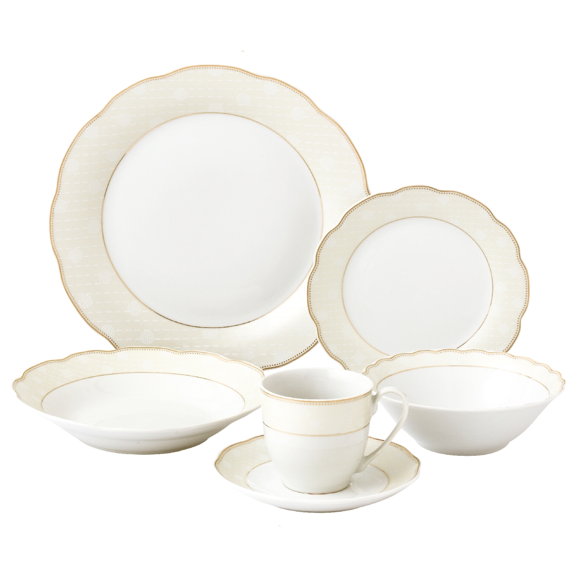 Picture of Lorenzo Import LH434 24 Piece Wavy Dinnerware & Porcelain - Service for 4 - Tova