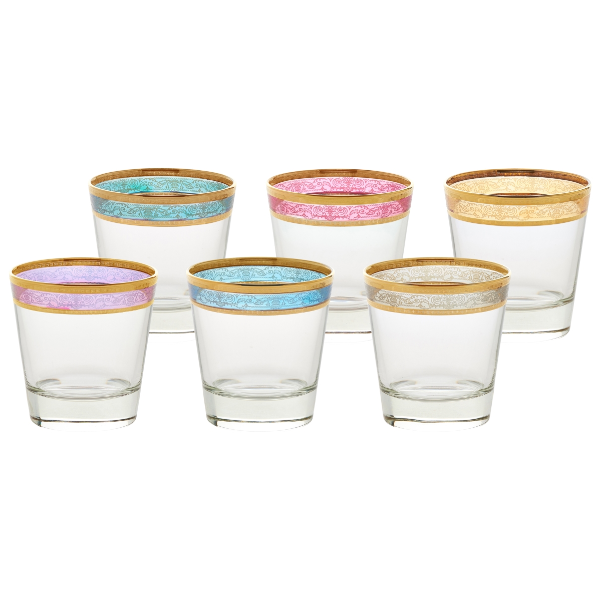 Picture of Lorenzo Import 9429 Double Old Fashion Melania Collection Multicolor - Set of 6