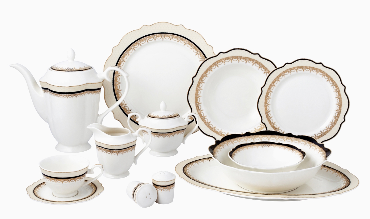 Picture of Lorren Home Trends Dalilah 57 Piece Bone China Dalilah Dinnerware Set, Service for 8