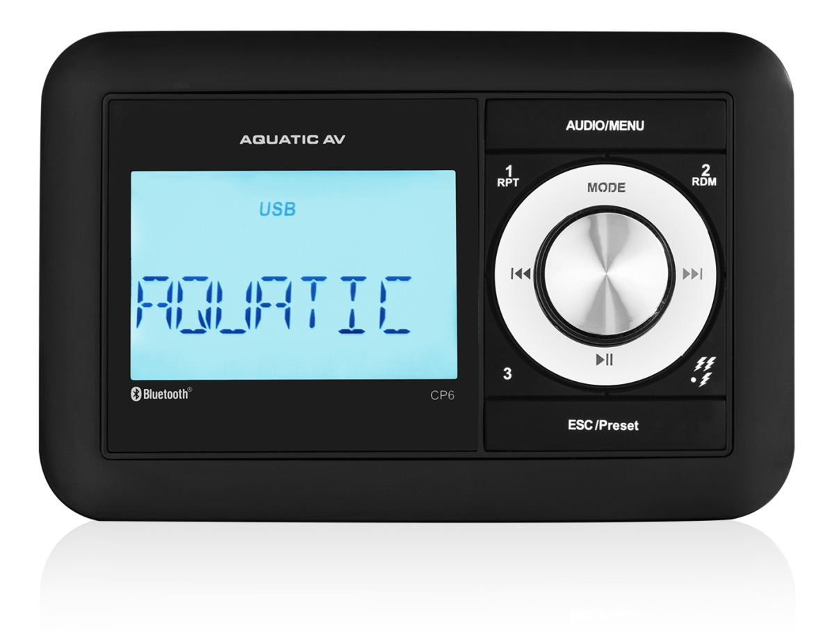 Picture of Aquatic AV CP611 1 Din Marine Stereo Compact Radio for Am&#44; Fm&#44; USB&#44; Aux & BT