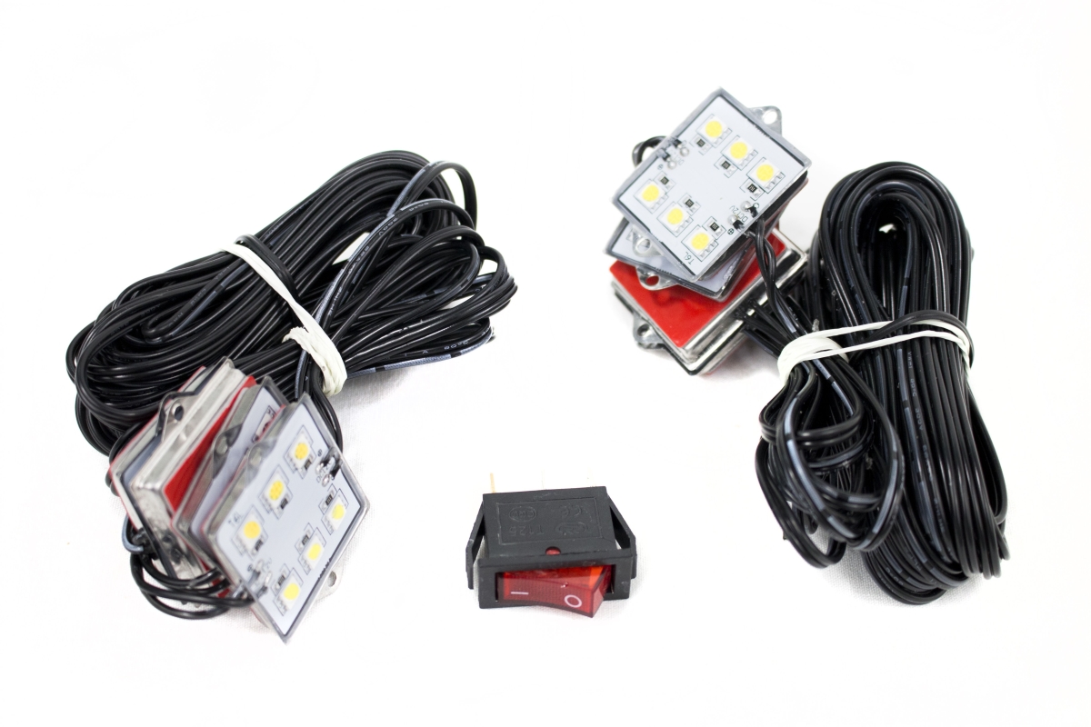 RSBRW 72-LED 8-Pod Super Bright Bed Rail Lighting Complete System, White