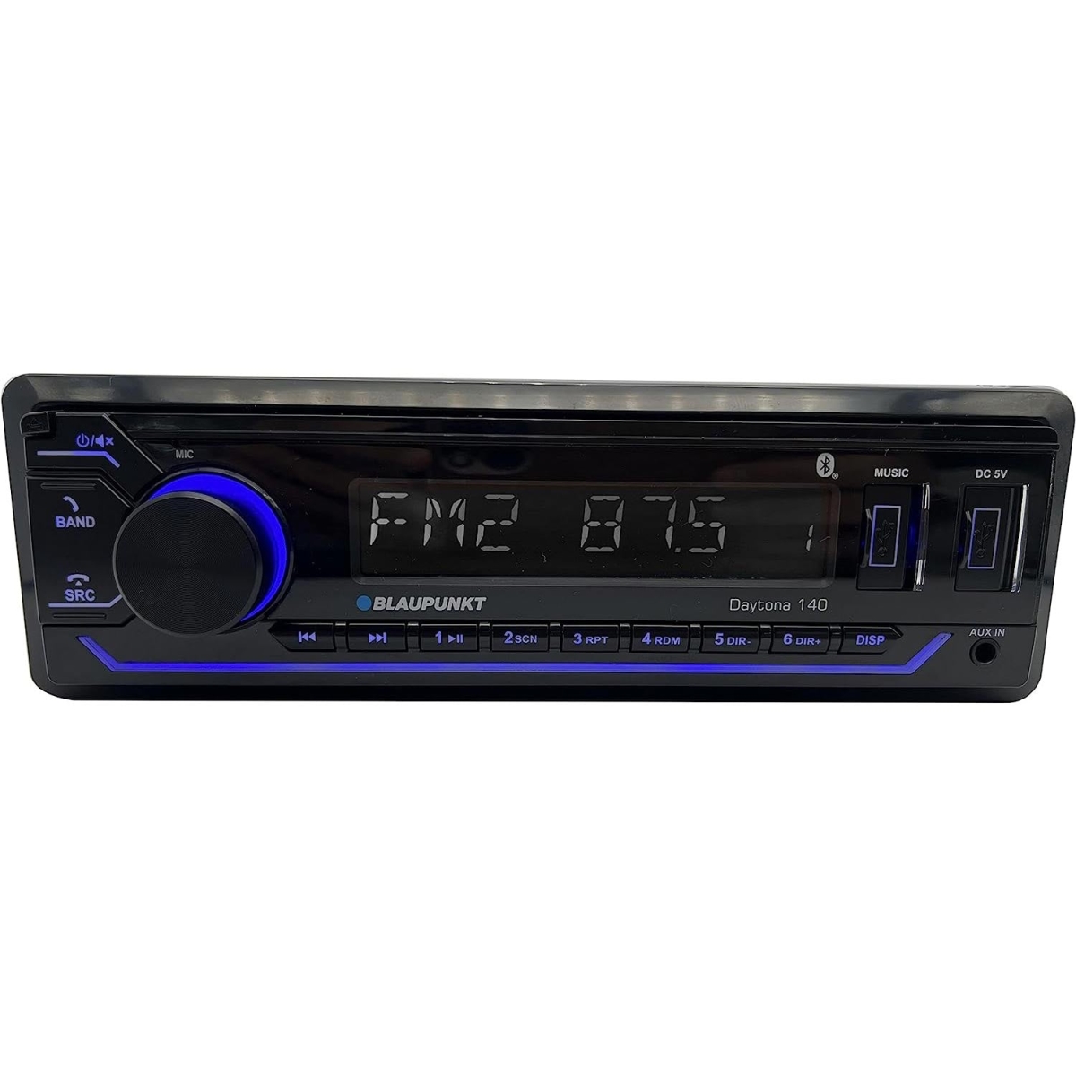 DAYTONA 140 45W Single-Din Digital Media Player with USB & Bluetooth, Black - Pack of 4