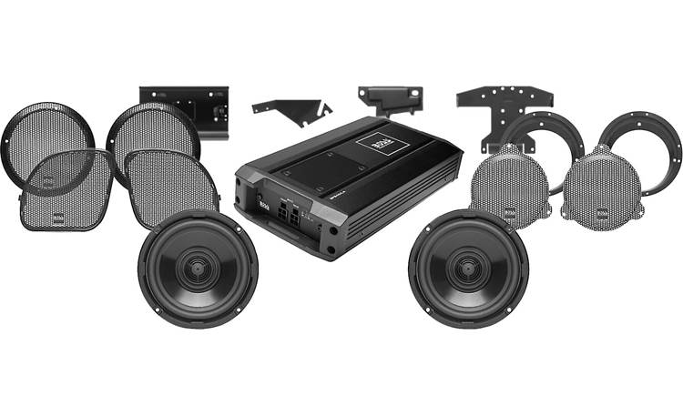 BHD3F Harley Davidson Stereo System Amp & 2 Speaker Kit with 4 Channel AMP for 1998 Electra, Road Glide & Street Glide Motorcycles