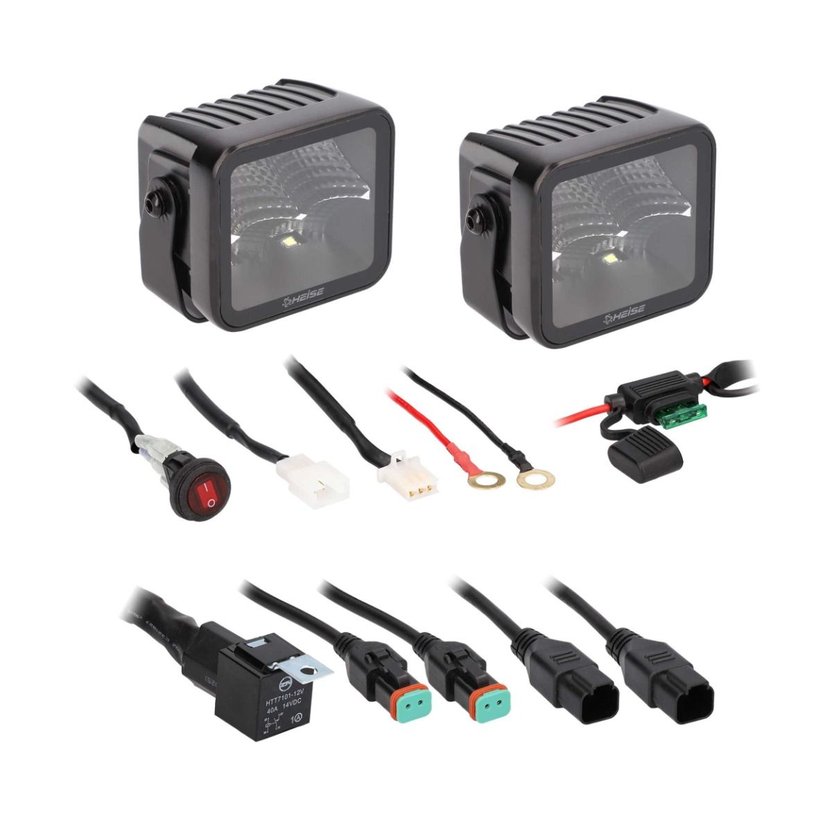 HE-BCF32PK 3 in. 4 LED Flood Cube Blackout, Black - Pack of 2