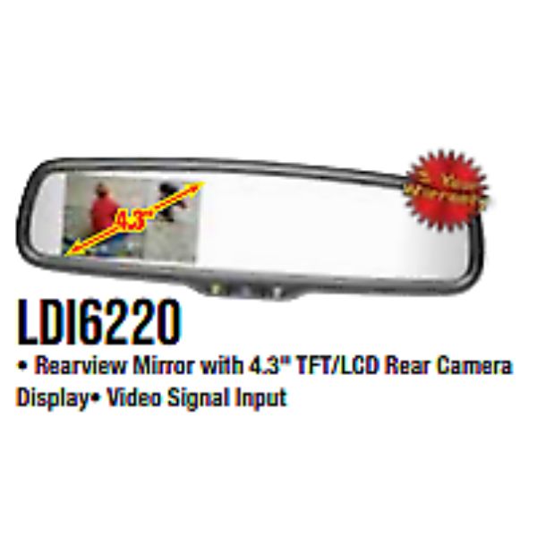 Picture of LDI LDI6220 4.3 in. Rear RCD Mirror Monitor LCD Camera Display