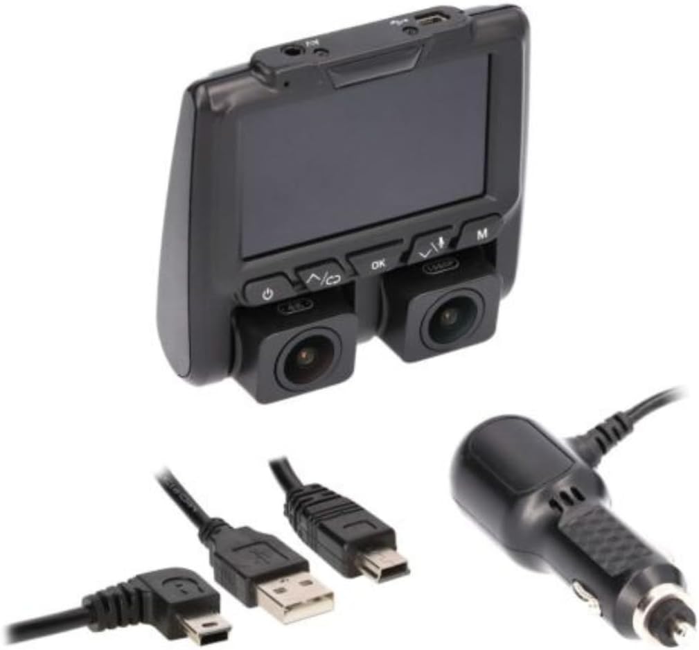 TE-DVR-DL4K 4K Dual View Dash Camera with DVR & 3 in. Built in Viewing Screen