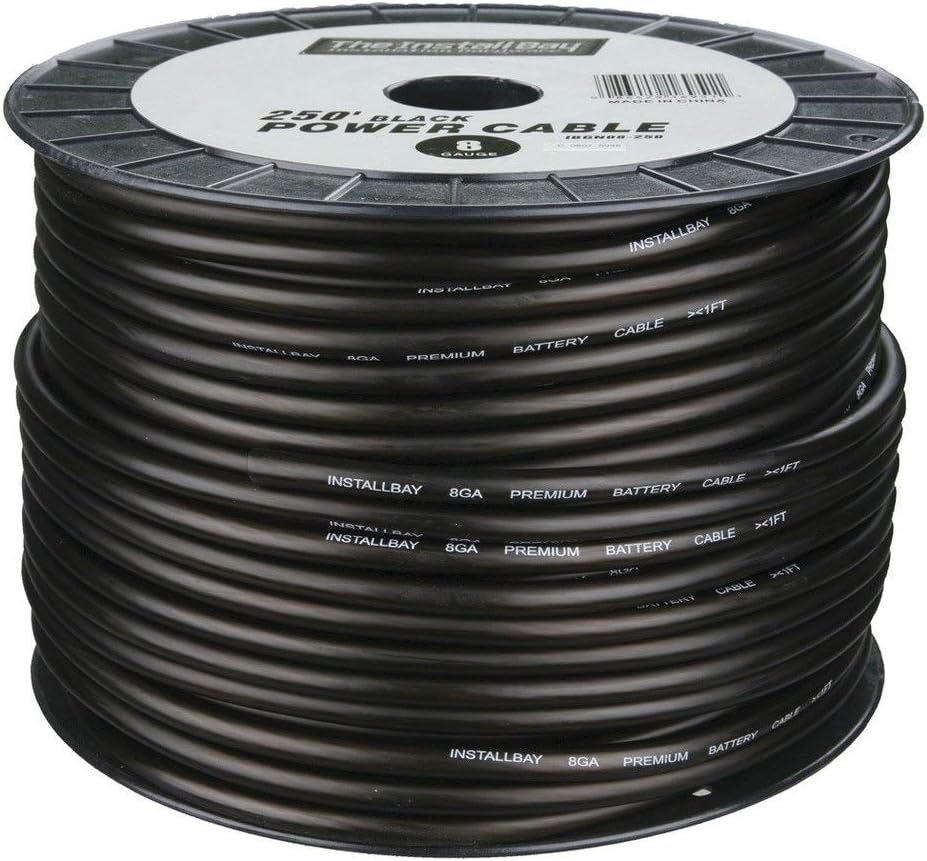 Metra IBGN08-250 250 ft. 8 Gauge Install Bay CCA Value Line Power Cable, Black