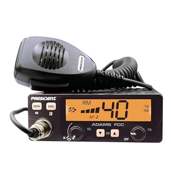 Picture of President ADAMS FCC Adams FCC CB Radio Large LCD with 7 Colors&#44; Programmable EMG Channel Shortcuts